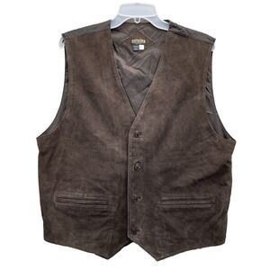 Guide Gear Suede Leather Vest Mens Large Moto Western 70s Outdoor Ren Faire Suit